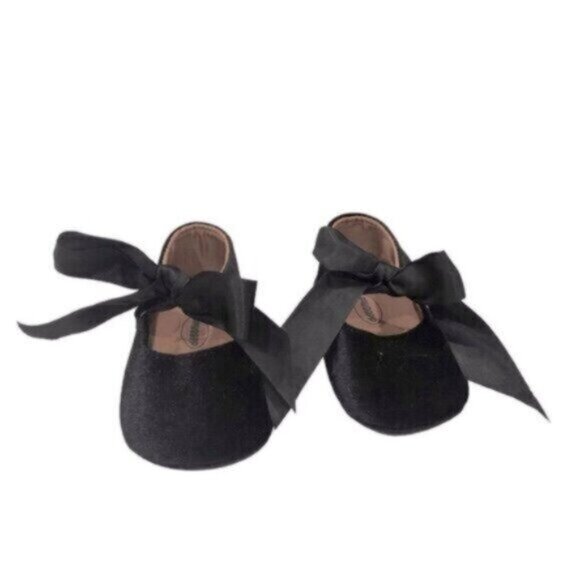 Ddbbrw Kids Baby Girl Black Bow Dressy Fancy Party Shoes Size 5 - Picture 2 of 6